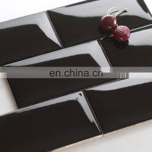 75x150mm Black Color Kitchen Backsplash Subway Tile Ceramic Wall thumbnail-4