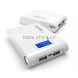 Shenzhen portable power bank, 2 USB mini mobile phone power bank, multi-function universal mini power bank with 2 usb and LCD