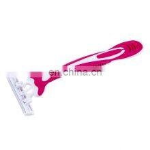 Triple Blades Disposable Razor For Women Stainless Steel Blades Rubber Handle Safety Razor Ladies Bikini Razor CM3-01P thumbnail-4