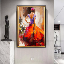 DIY Hand-painted Oil Painting Rose Oil Painting Home Decoration thumbnail-4