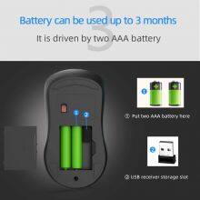 Wholesale Price Wireless Bluetooth Office Mouse Black Operating Distance 6~10 Meters 1600DPI thumbnail-2