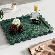 Popular Scalloped Green Marble Tray thumbnail-5