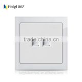 New Products Looking For Buyer White Glass Panel British 2 Gang Tel Socket