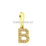 Gold Rhinestone Alphabet Charm Letter Pendant Alphabet Keychain thumbnail-2