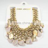 Delicate Bib Necklace Gold Statement Snake Chain Necklace thumbnail-1