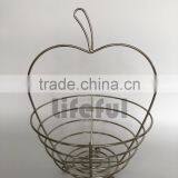 Apple Shape / Metal Wire Fruit Basket / Satin Nickle thumbnail-1