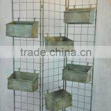 14A361MCG 3 Sides Iron Screen Shelf With Seed Trays for Flower Pot Rack