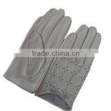 2014 Newly a Grade Leather Fancy Winter White Leather Gloves