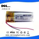Rechargeable Polymer Lithium Battery 401120 3.7v 65mAh