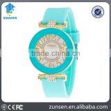 Fashion Ladies Watches Luxury Brand Diamond Silicone Strap Womens Wrist Quartz Watch Females Wristwatches thumbnail-1