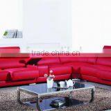 Living Room Furniture Top Italian Sofa Materials Red King Size Chaise Lounge Modern thumbnail-3