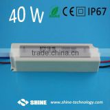 Hot sell STV series IP67 waterproof DC 12V 40W 3.3A LED power driver with CE(EMC LVD) RoHS