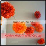 6" Orange Hanging Tissue Paper Pom Poms Flower Party Garland Decoration thumbnail-1