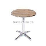 Metal and wooden base round restaurant tables YT7006