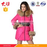 2015 Newest Women Elegant Long Down Jacket with Real Fur on Collar and Cuff winter coat