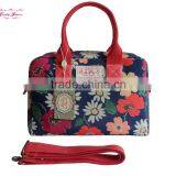 Painting Flowers Pattern Canvas Leather Classical Handbag thumbnail-4