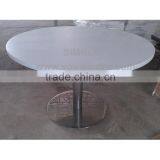 Big Size Good Quality White Acrylic Solid Surface Table With Stainless Steel Table Base