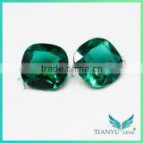 7*7 mm Square Cushion Cut Synthetic Raw Green Color of Emerald Stone thumbnail-2