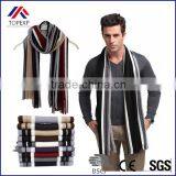 HOT!! Winter Scarf Men Chic Faux Cashmere Striped Knitted Scarfs With Tassel,fashionable Designer Shawl Bussiness Casual Scarves thumbnail-1