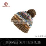 Taizhou knitted pom pom beanie hats wholesale