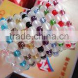 Beautiful Round Glass Bracelet Fashion Bail White Pink Black Green thumbnail-2