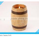 Small Pine Wooden Barrel for Packing Glass Candle Holder thumbnail-1