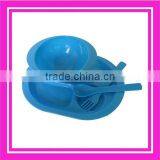 4pcs Oval Plate Blue Plastic Dinnerware Picnic Set thumbnail-1