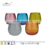 Wholesale Mini Colorful Oval Blown Glass Tealight Candle Holders thumbnail-1