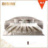 Italy New Classic Luxury Bedroom Furniture King Size Bed/ Elegant Beige Fabric Upholstery Top Quality Wedding Bed thumbnail-3