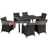 2017 Trade Assurance New Style Compact Classic pe Black Rattan Hideaway Square Dining Table Set Furniture thumbnail-1