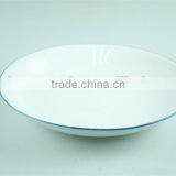 5pcs White Porcelain Dinner Set With Green Rim Stock,dinnerware Sets thumbnail-3