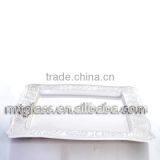 Embossed Elegant Design White Hand Made Ceramic Plates Printing thumbnail-1