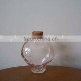 Pink Glass Candy Jar With Cork thumbnail-1