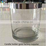 Stainless Steel Lid Clear Candle Jar