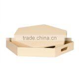 Hexagon Colored Lacquer Serving Tray, Spun Bamboo Tray thumbnail-5