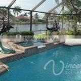 Outdoor Decoration Metal Craft Bronze Dolphin Statues for Swimming Pools thumbnail-5