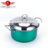 Hot Selling 3pcs Colorized Stainless Steel Soup Pot Kitchen Cookware With Decal thumbnail-3