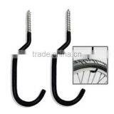 2 Pack Black PVC Coated Bicycle Storage Screw Hook thumbnail-1