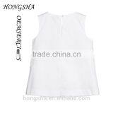 Fashion Baby Girls White & Navy Blue Ruffled Cotton Cutting Blouse Designs HST7741 thumbnail-2