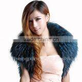 CX-B-86B High Quality Genuine Raccoon Big Fur Collar Fur Shawl thumbnail-3