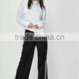 White Distressed Oversized Hoodie Cut Hole Custom 100% Cotton Frech Terry Drop Shoulder Ripped With Hooded thumbnail-3