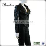 2014-2015 2014 New Fashion Black Women pu Leather Jackets for Lady thumbnail-2