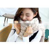 Autumn and Winter Wear Korean Style Mohair Warm Long Style Solid Fashion Knit Lovely Scarf Girl Hijab Scarf thumbnail-4
