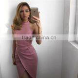 Runwaylover 041 Hot Sale 2017 Ladies Fashion Off-Shoulder Halter Suede Casual Dress thumbnail-2