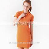 Womens Longline Extended Short Sleeve Cotton Polo Shirt Design thumbnail-1