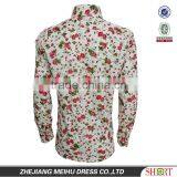 Men 3 Button Collar Dress Shirts Fancy Man Shirt Flowers thumbnail-2