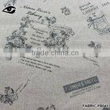 100% Linen Fabri Cotton Fabric for Home Textile Curtain Fabric Flower Letters Printed Fabric thumbnail-1