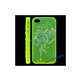 Transparent Pattern with Diamonds Plastic Hard Case Cover for iPhone 4S (Green)