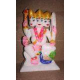 Kartik Idol Flute Playing God Murti Marble Stone Painted Statue Art Gift