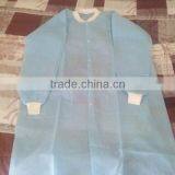 Disposable Nonwoven Lab Coat With Knitted Cuff